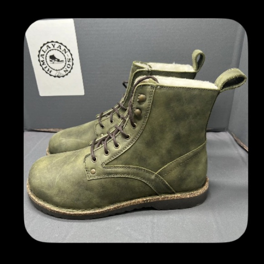 Birkenstock Green Boots with shearling